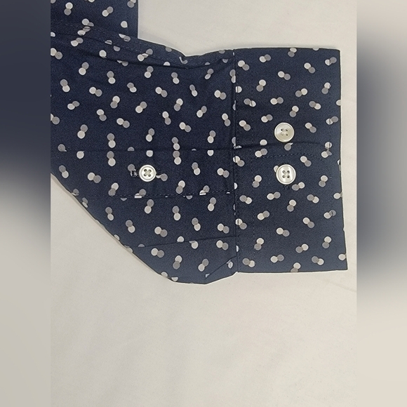 Julian & Mark Men's Size XL Ryan Geo Dot Print Long Sleeve Button Up Navy Shirt - Picture 12 of 13